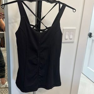 Black Lululemon built in bra tank- size 4